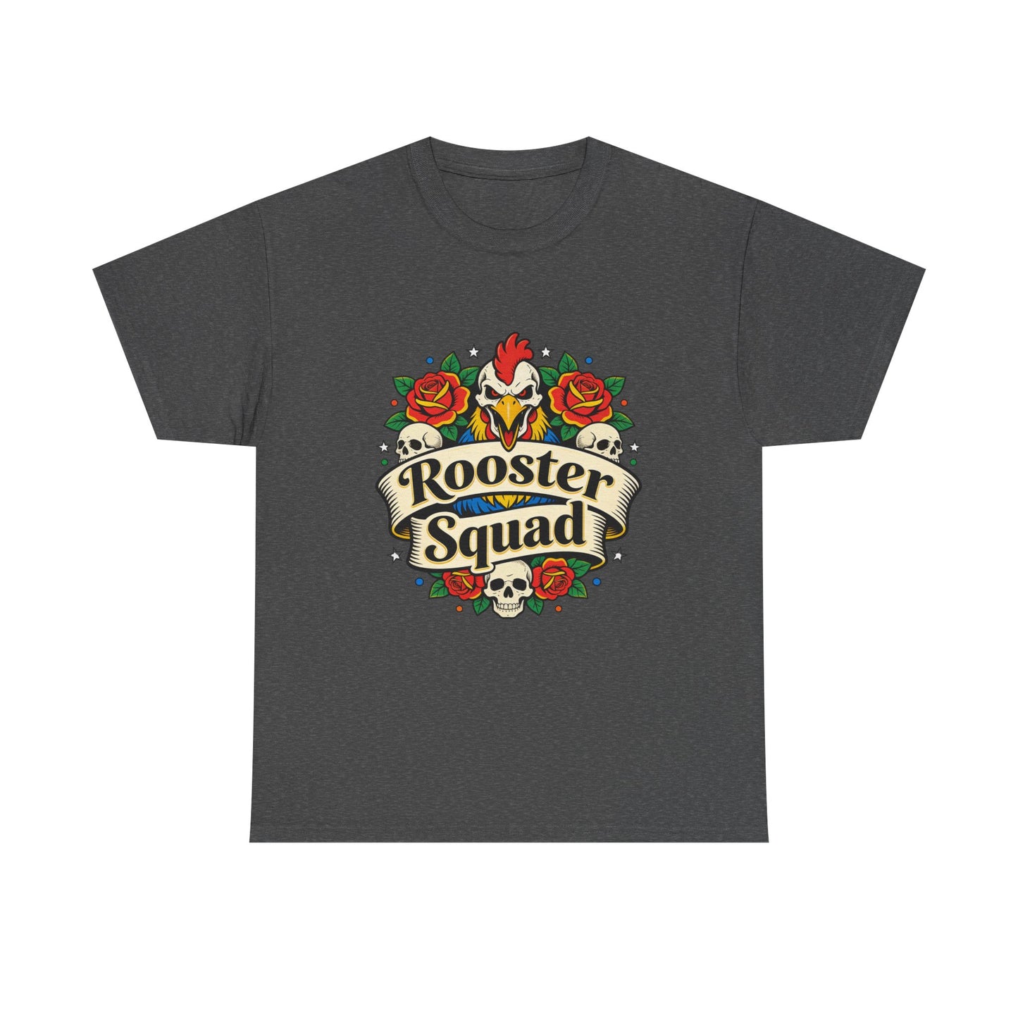 Rooster Squad T-Shirt — Vintage Tattoo Floral Rooster Tee