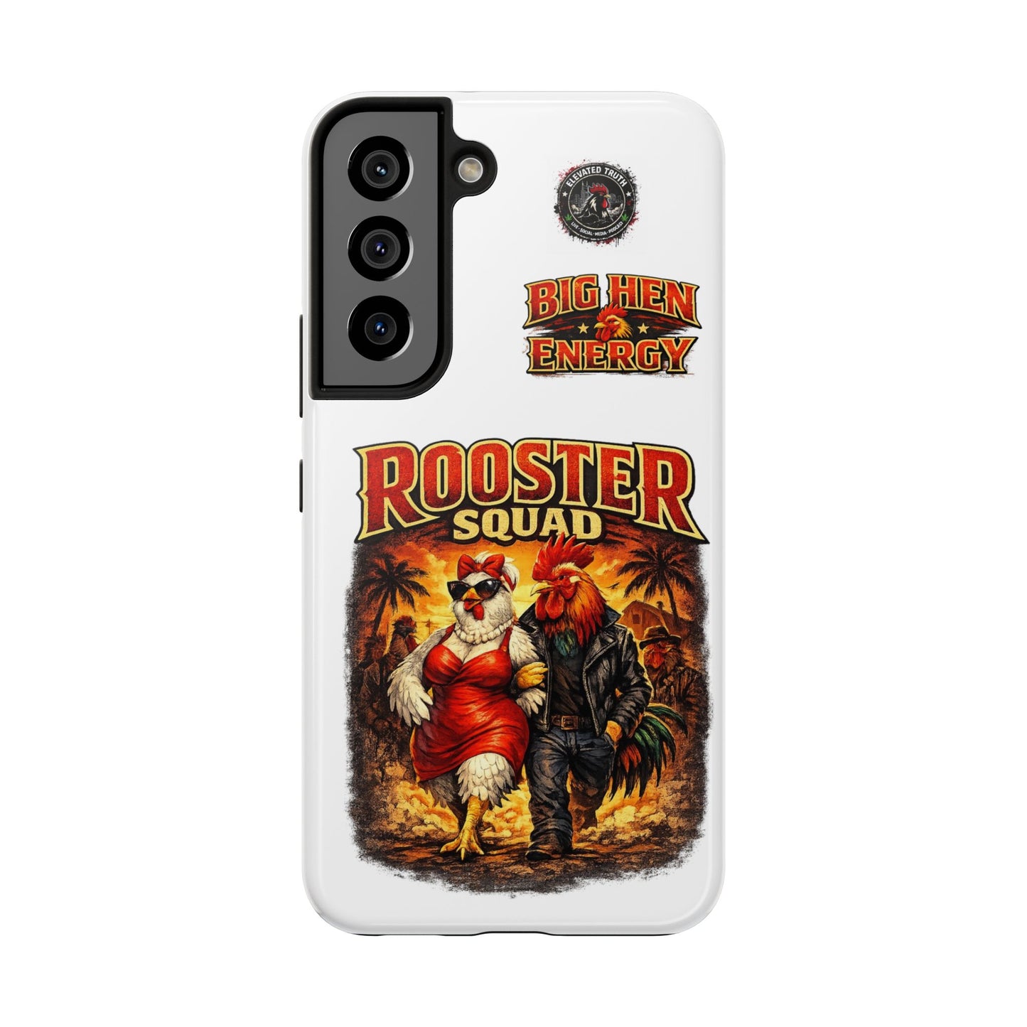 Rooster Squad Tough Phone Case – "Big Hen Energy" Retro Chicken Couple Design
