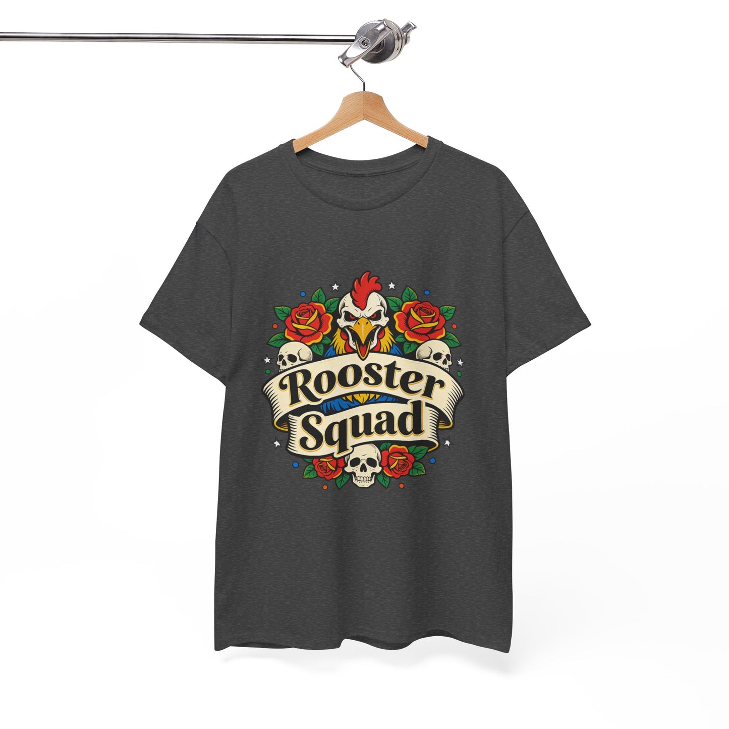 Rooster Squad T-Shirt — Vintage Tattoo Floral Rooster Tee