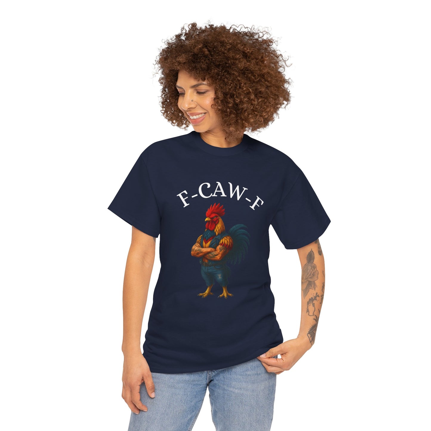 F-CAW-F Rooster Graphic Tee — Funny Brawny Rooster Shirt