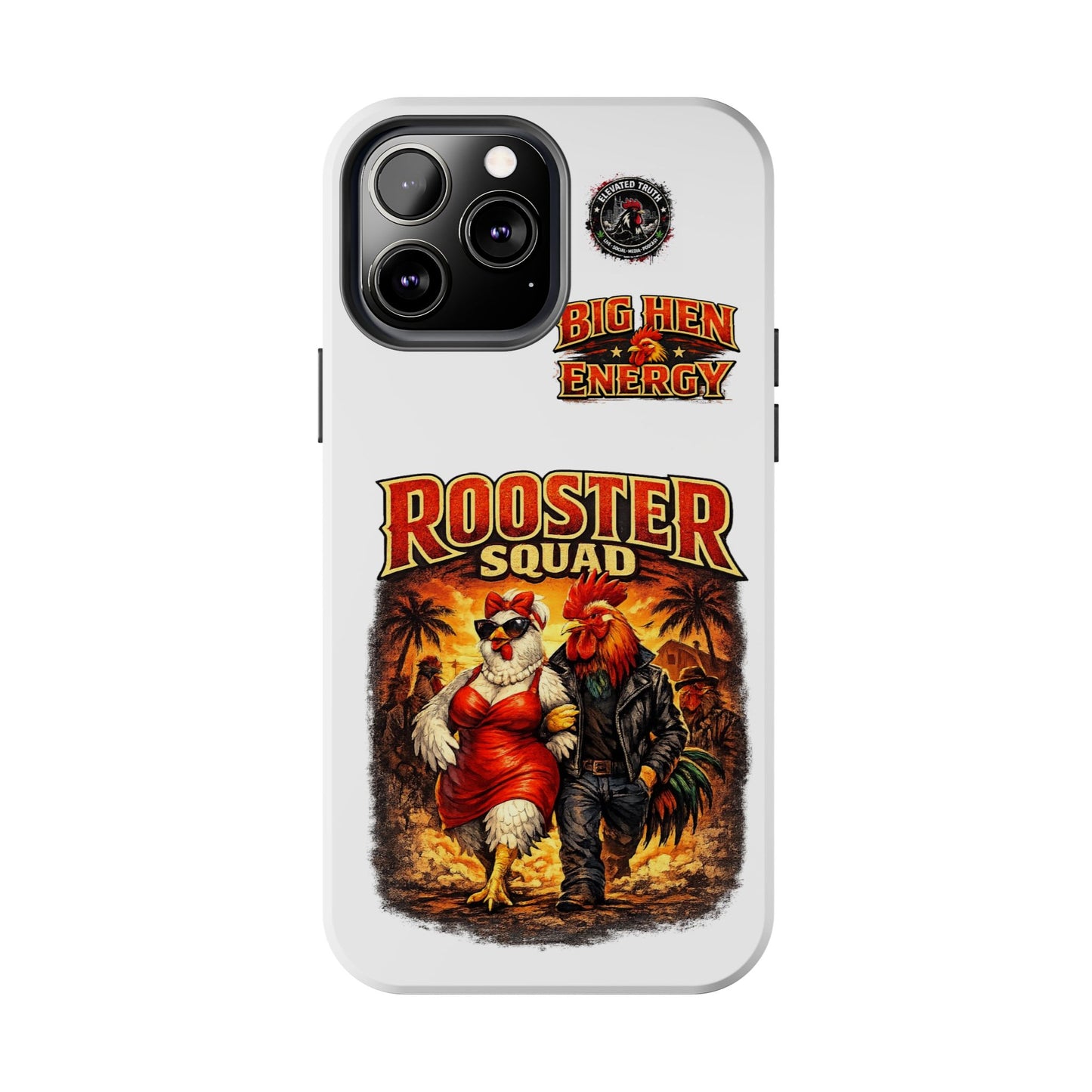 Rooster Squad Tough Phone Case – "Big Hen Energy" Retro Chicken Couple Design