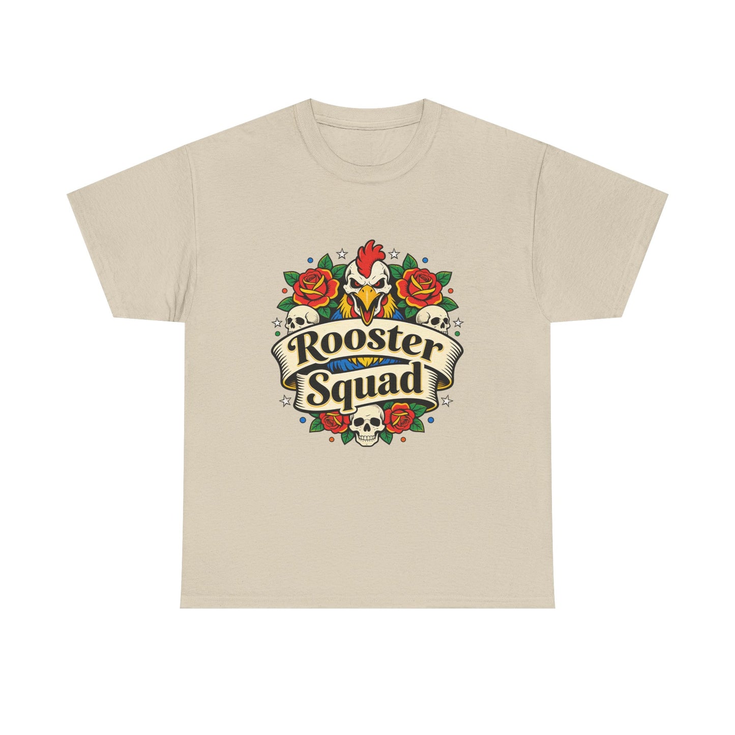 Rooster Squad T-Shirt — Vintage Tattoo Floral Rooster Tee
