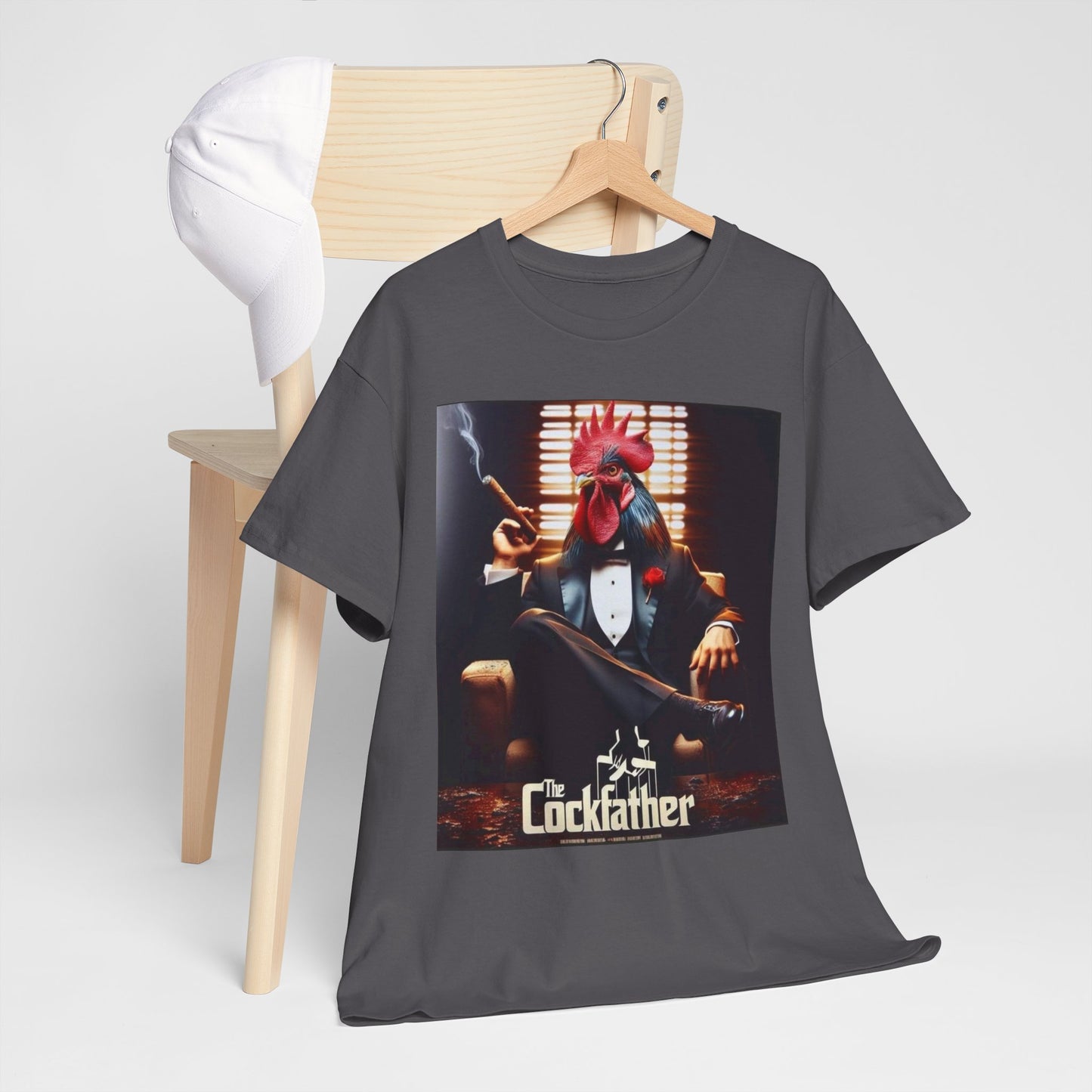 Cockfather Graphic Tee — Funny Rooster Mafia T-Shirt