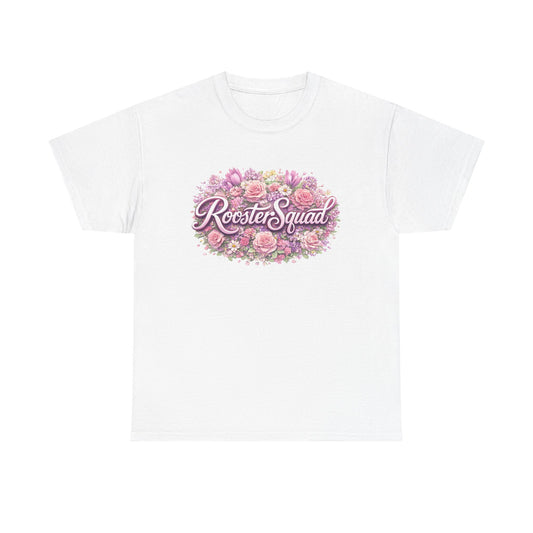 Rooster Squad Floral Tee — Vintage Pink Floral Graphic Shirt