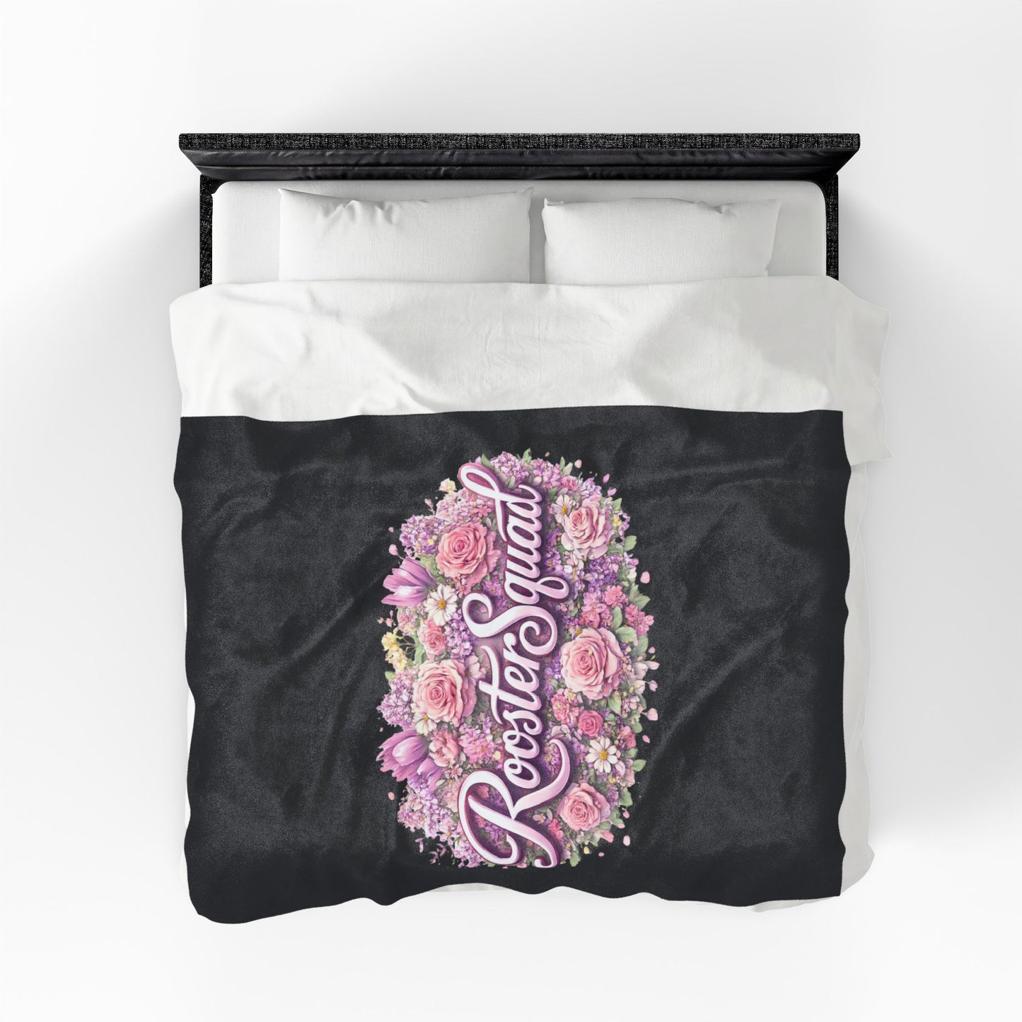 Rooster Squad Floral Velveteen Plush Blanket