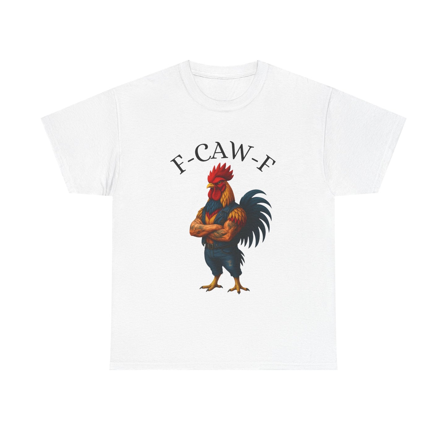 F-CAW-F Rooster Graphic Tee — Funny Rooster Illustration Shirt