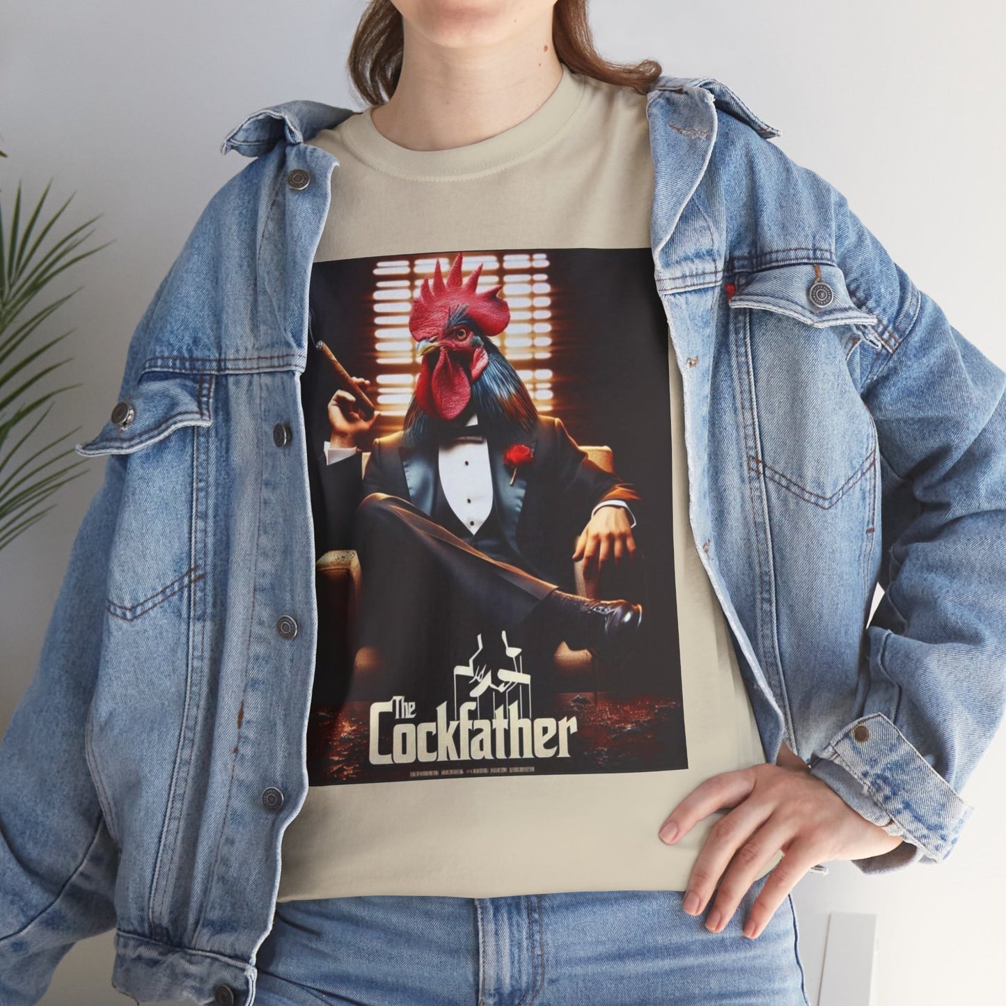 Cockfather Graphic Tee — Funny Rooster Mafia T-Shirt