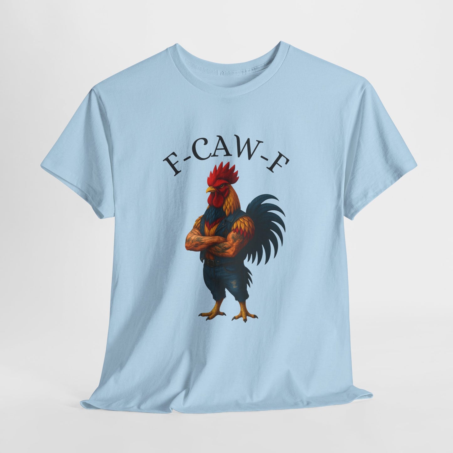 F-CAW-F Rooster Graphic Tee — Funny Rooster Illustration Shirt