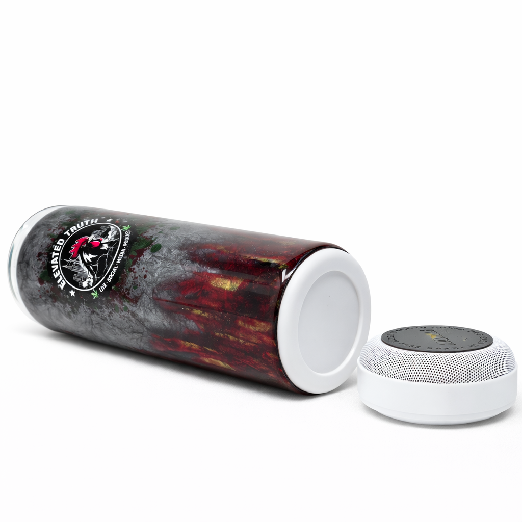 20oz Funny Rooster Tumbler with Bluetooth Speaker – “What The F* Is Wrong With You” Sarcastic Resin Coffee Cup – Removable Speaker Base**