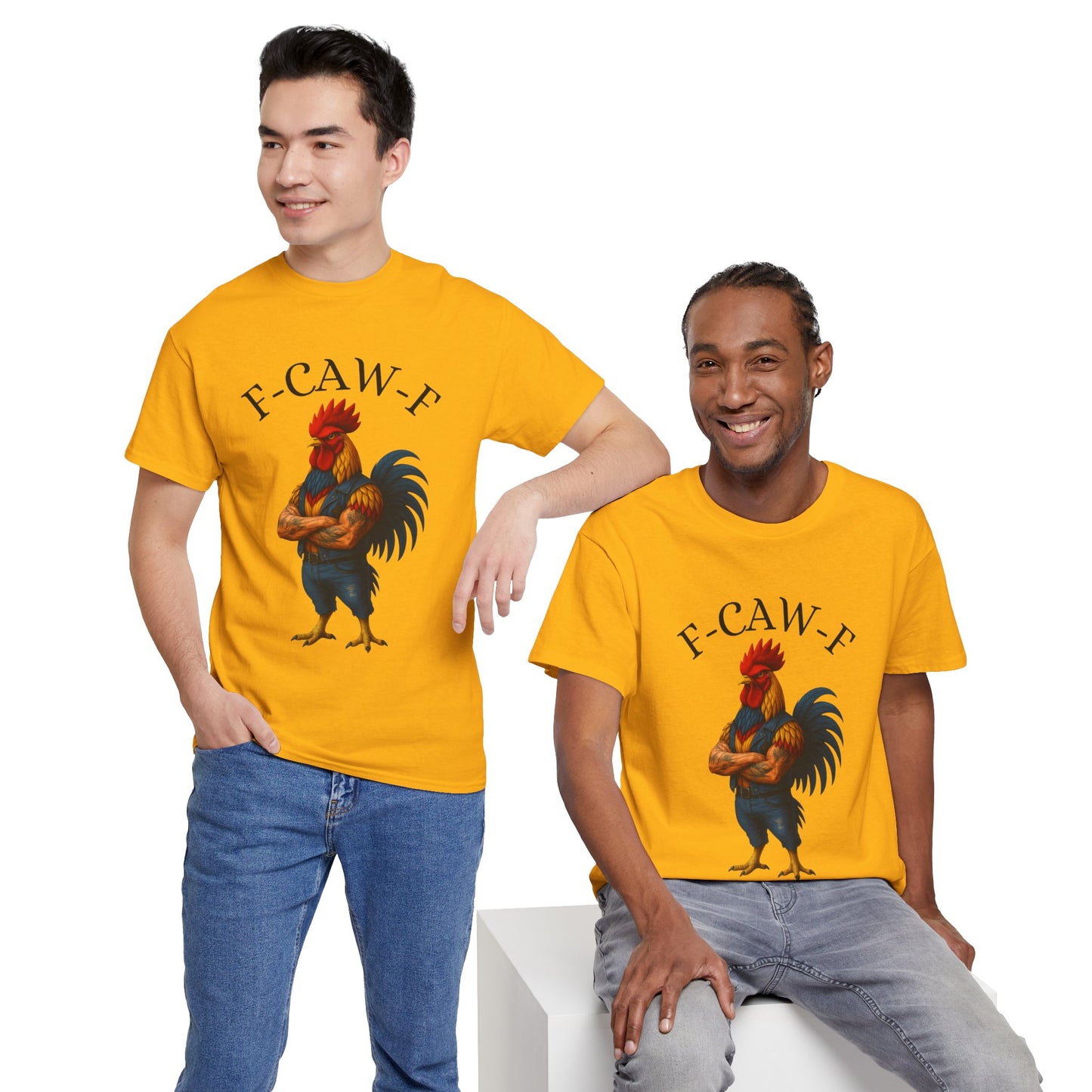 F-CAW-F Rooster Graphic Tee — Funny Rooster Illustration Shirt
