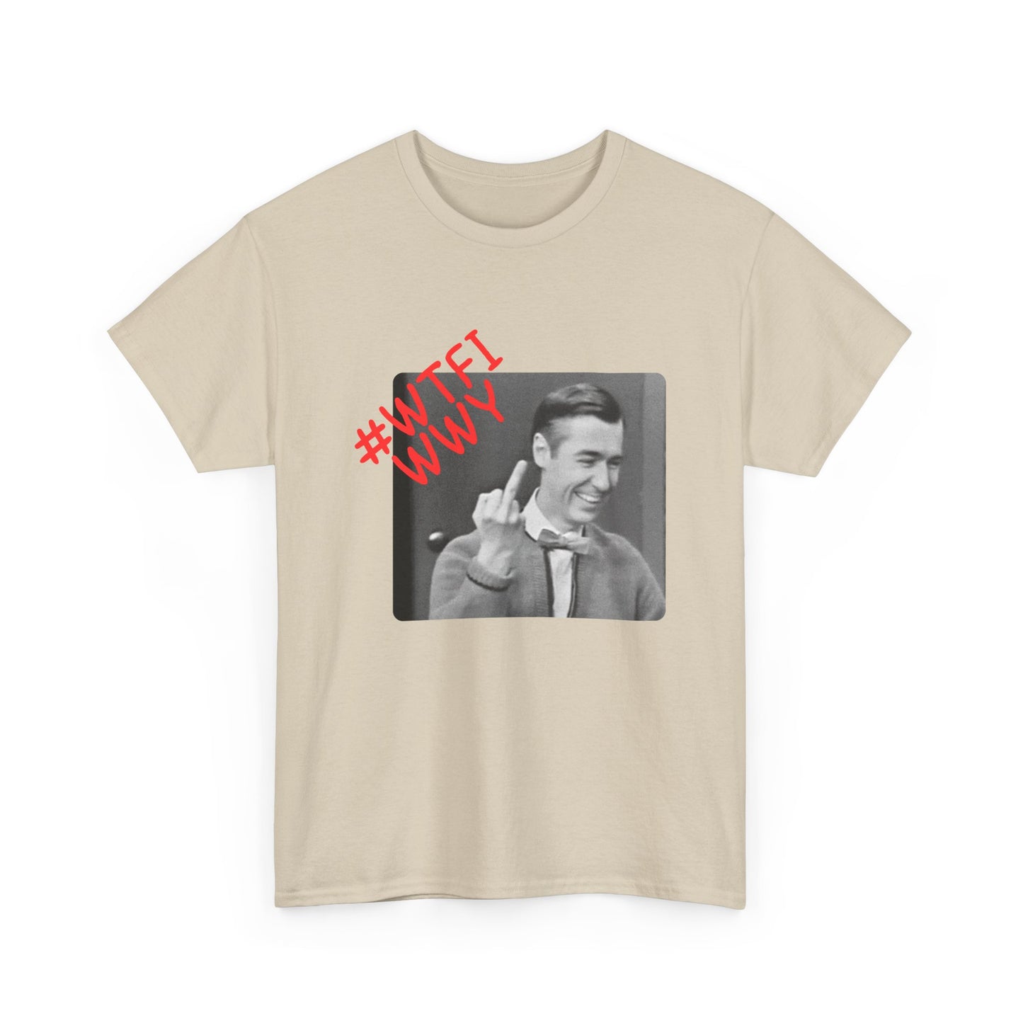 WTFIWWY Vintage Mr. Rodger Flip Tee — Retro Graphic T-Shirt