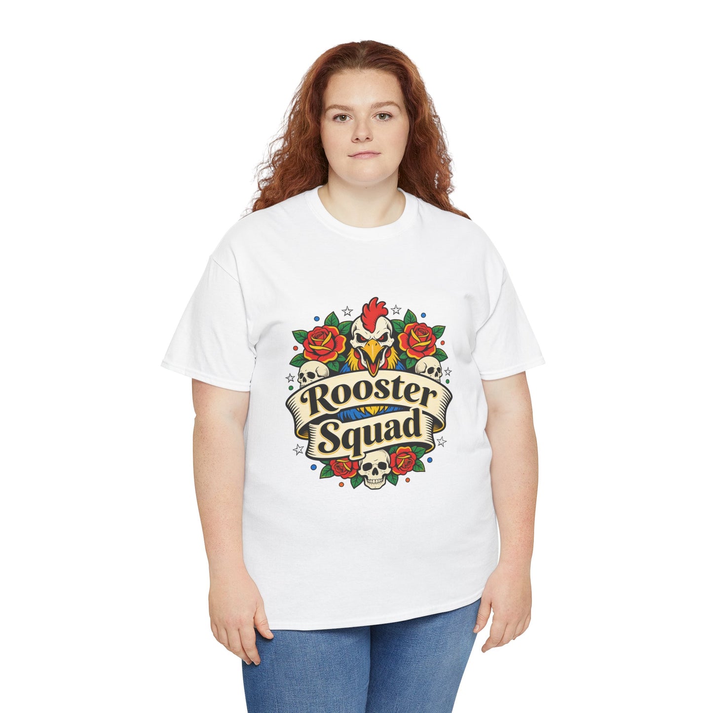 Rooster Squad T-Shirt — Vintage Tattoo Floral Rooster Tee