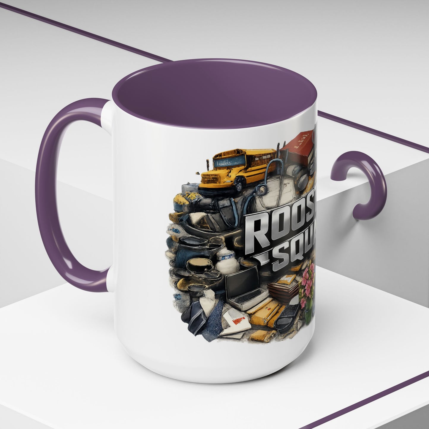 Rooster Squad Accent Coffee Mug — 'Rooster Squad, Loud and Proud' Bright Ceramic Mug