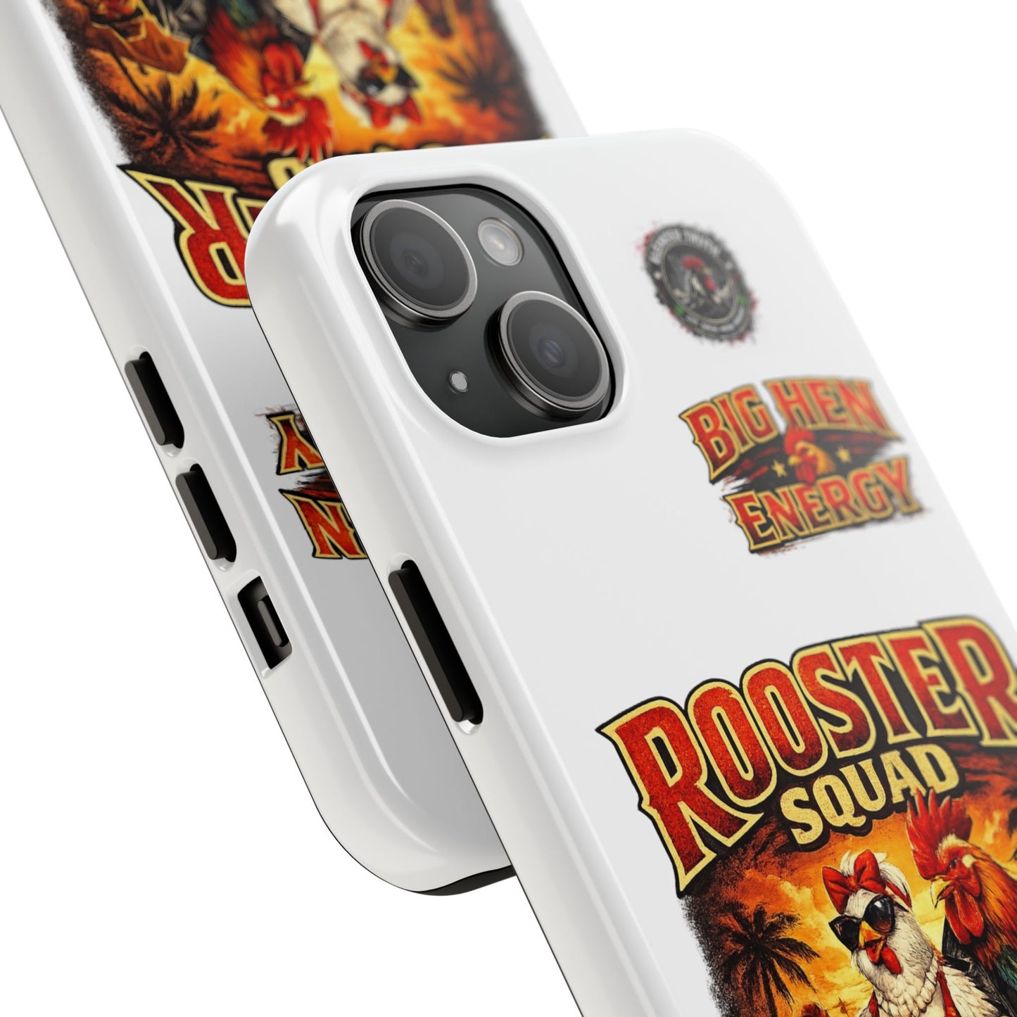 Rooster Squad Tough Phone Case – "Big Hen Energy" Retro Chicken Couple Design
