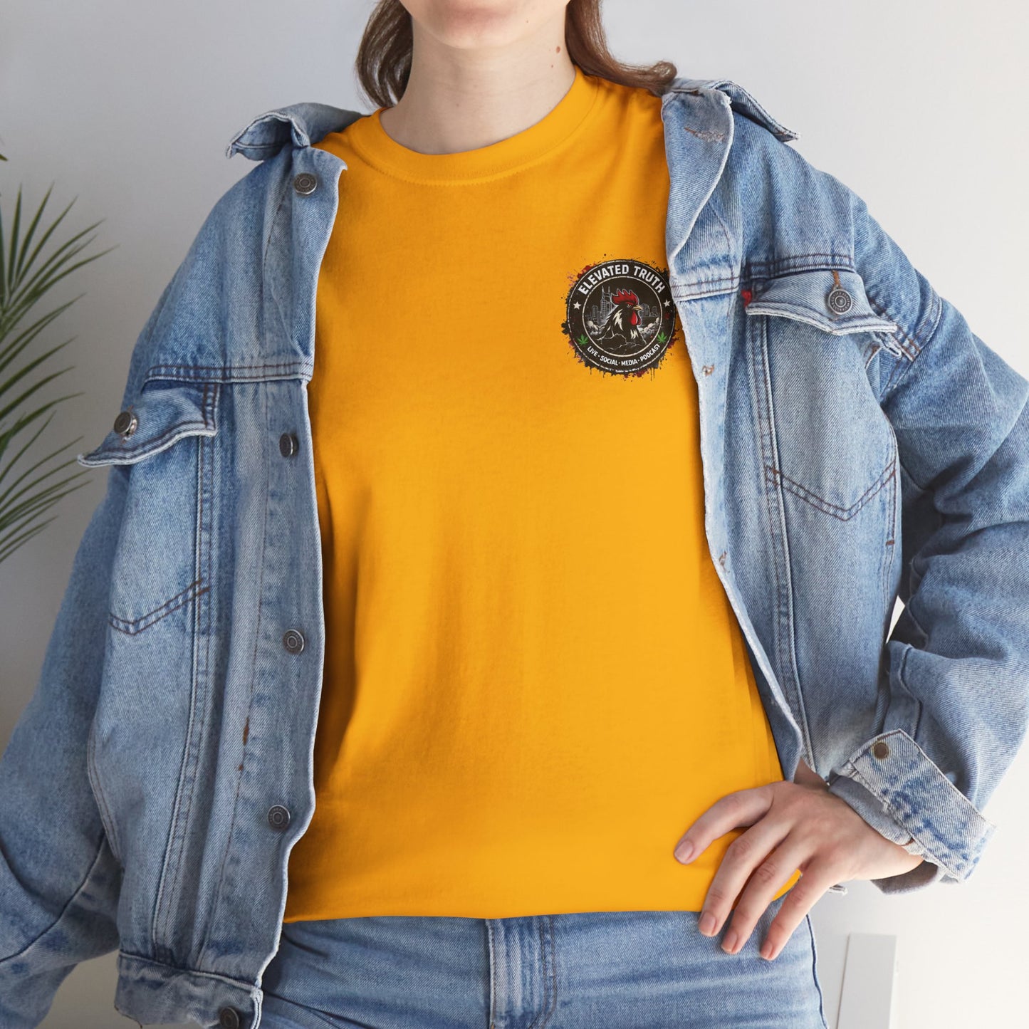Rooster Squad Graphic Tee — Vintage Firefighter-Style Back Print