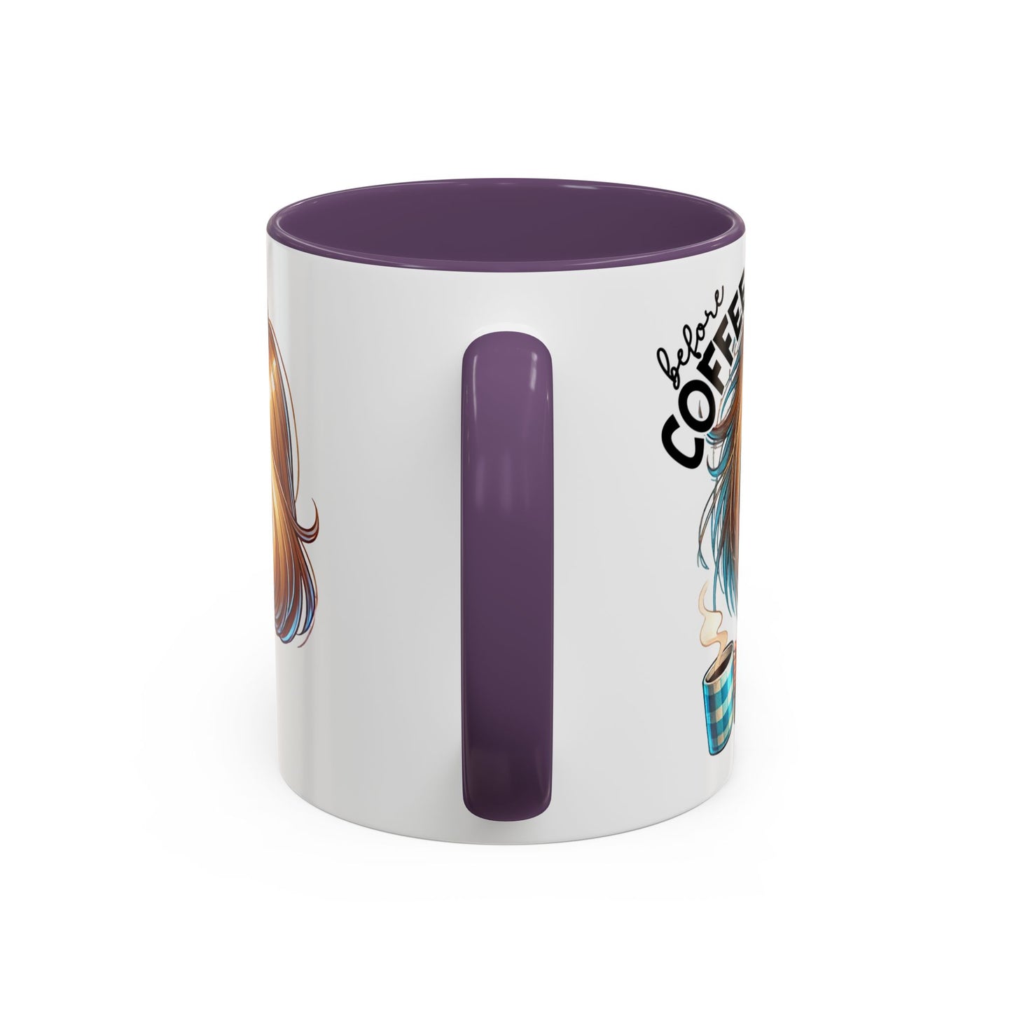 Accent Coffee Mug — Cute Blonde 'Fully Caffeinated' Coffee Lover Gift (11/15 oz)