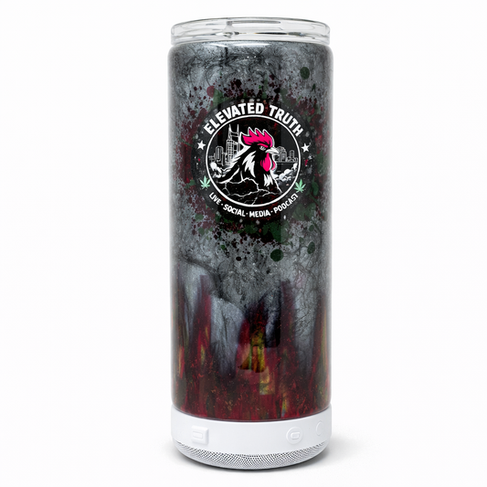 20oz Funny Rooster Tumbler with Bluetooth Speaker – “What The F* Is Wrong With You” Sarcastic Resin Coffee Cup – Removable Speaker Base**