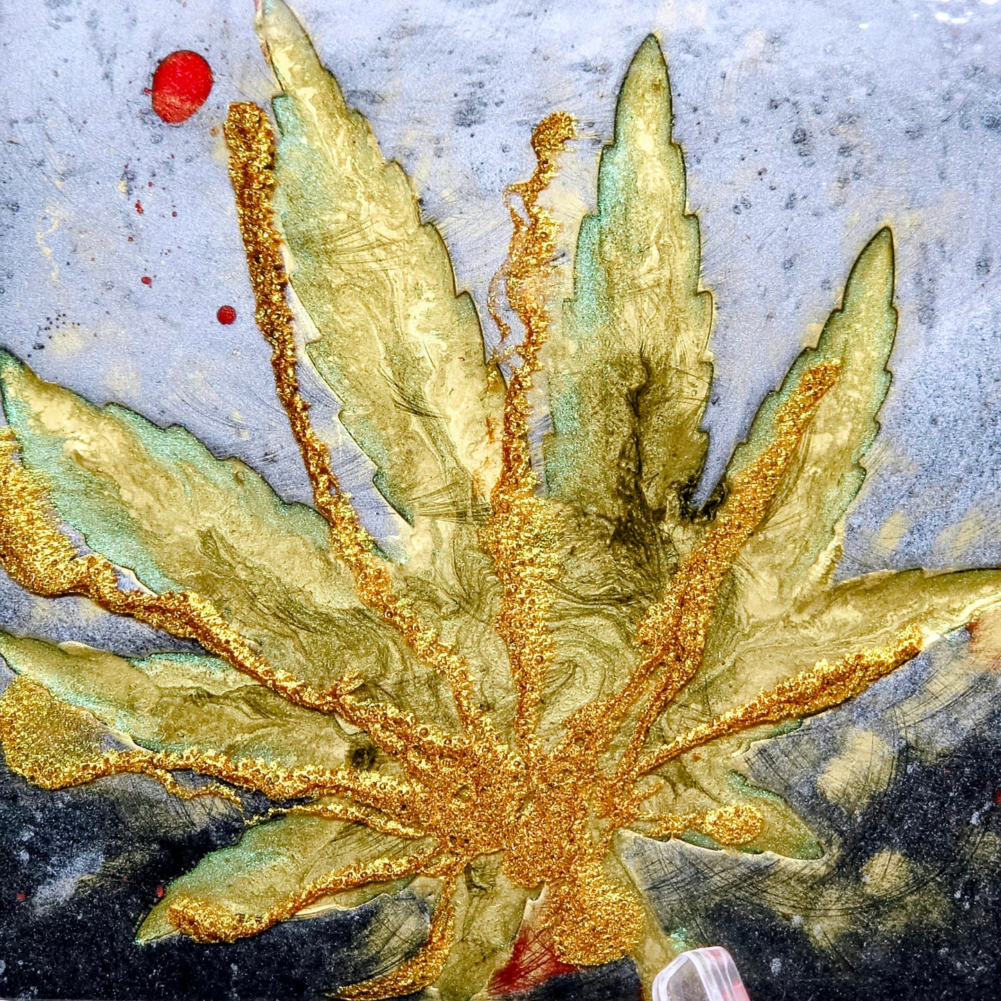 Handmade Resin Rolling Tray – Rooster Squad Official | Red Grey Black Gold Green Mica | Elevated Truth Collector Tray | Savage Studio Creations