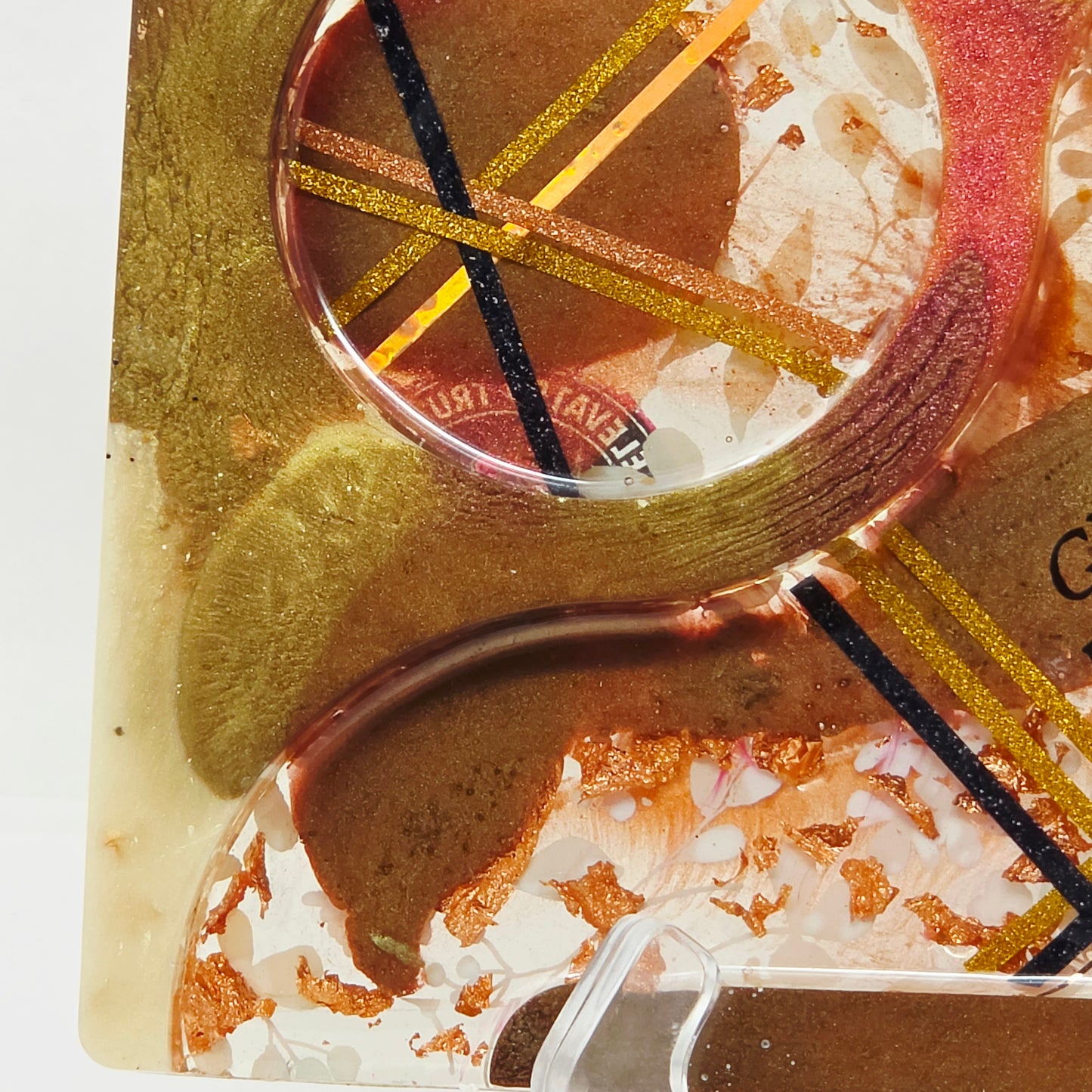Handmade Resin Rolling Tray Set – Copper Grey White Floral | Give Without Remembering | 4-Piece with Jar Ashtray + Pipe Rest | Savage Studio Creations
