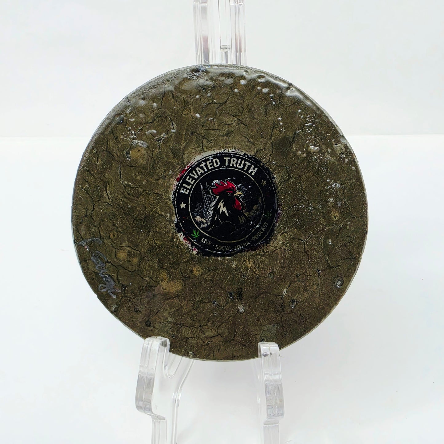 Handmade Resin Ashtray – Vivid Eye | Copper Blue Green Galaxy Iris | Round Art Ashtray | Savage Studio Creations