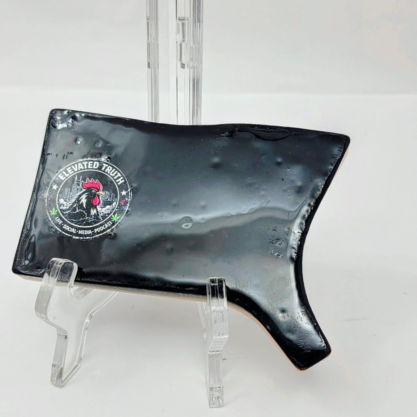 Handmade Steampunk Resin Rolling Tray – Copper Black Silver Gears | Hand Sized Unique Shape | Industrial Art Tray | Savage Studio Creations