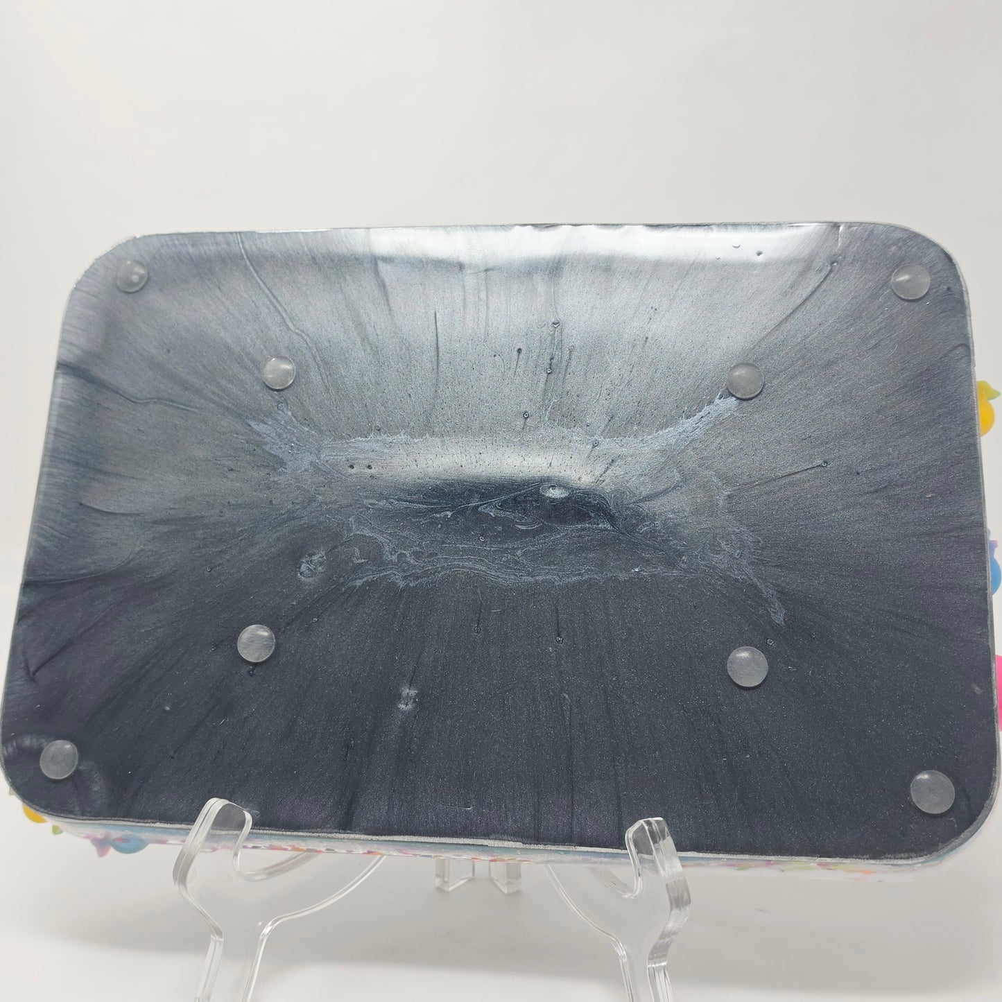 Handmade Resin Rolling Tray Set – Snarky Unicorn | I Like Sparkly Things & the Word F*ck | Neon Galaxy Tray + Ashtray | Savage Studio Creations