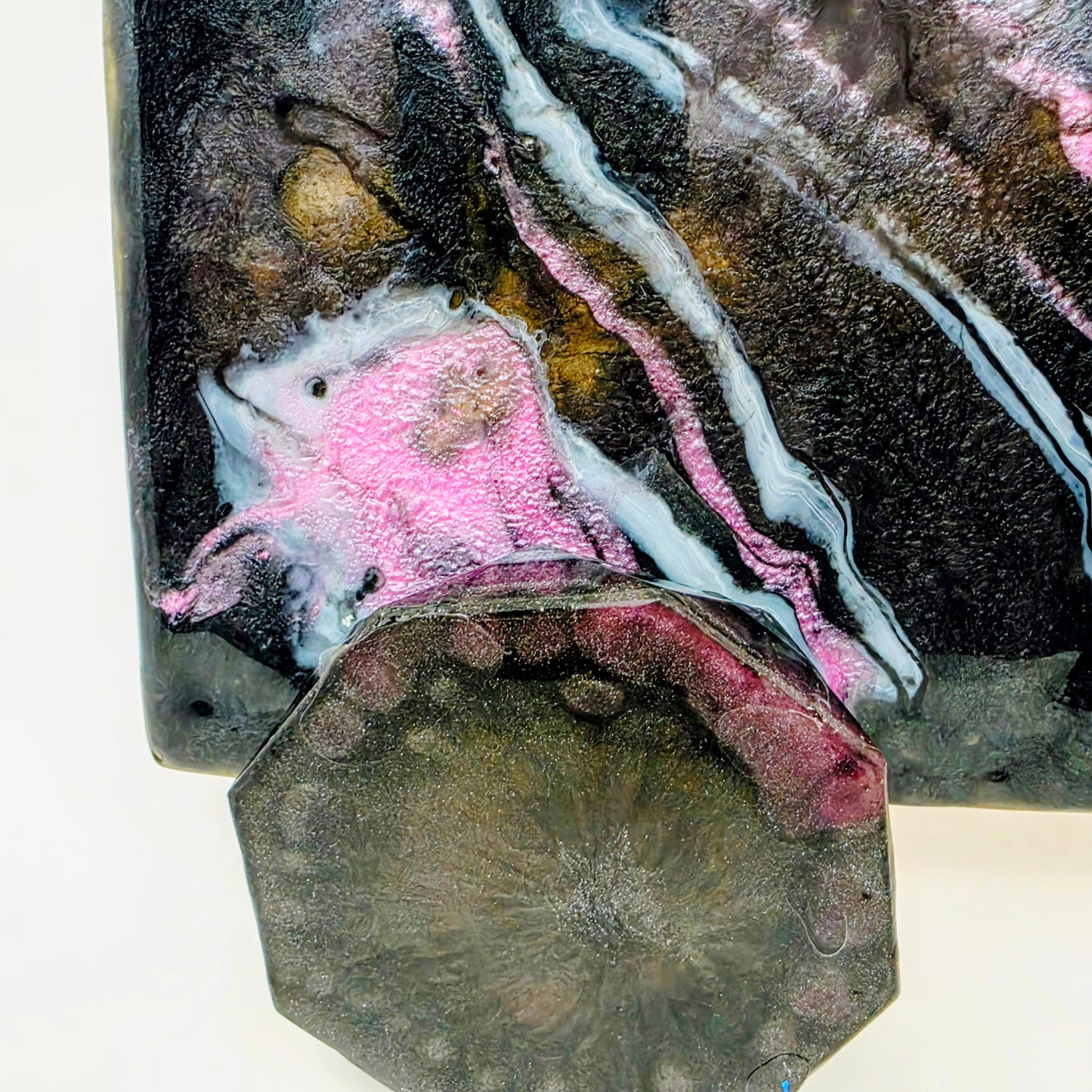 Handmade Resin Rolling Tray Set – Shhh No One Cares Skeleton | Pink Yellow Black Pearl Glitter | Butterflies + Tray & Ashtray Set | Savage Studio Creations