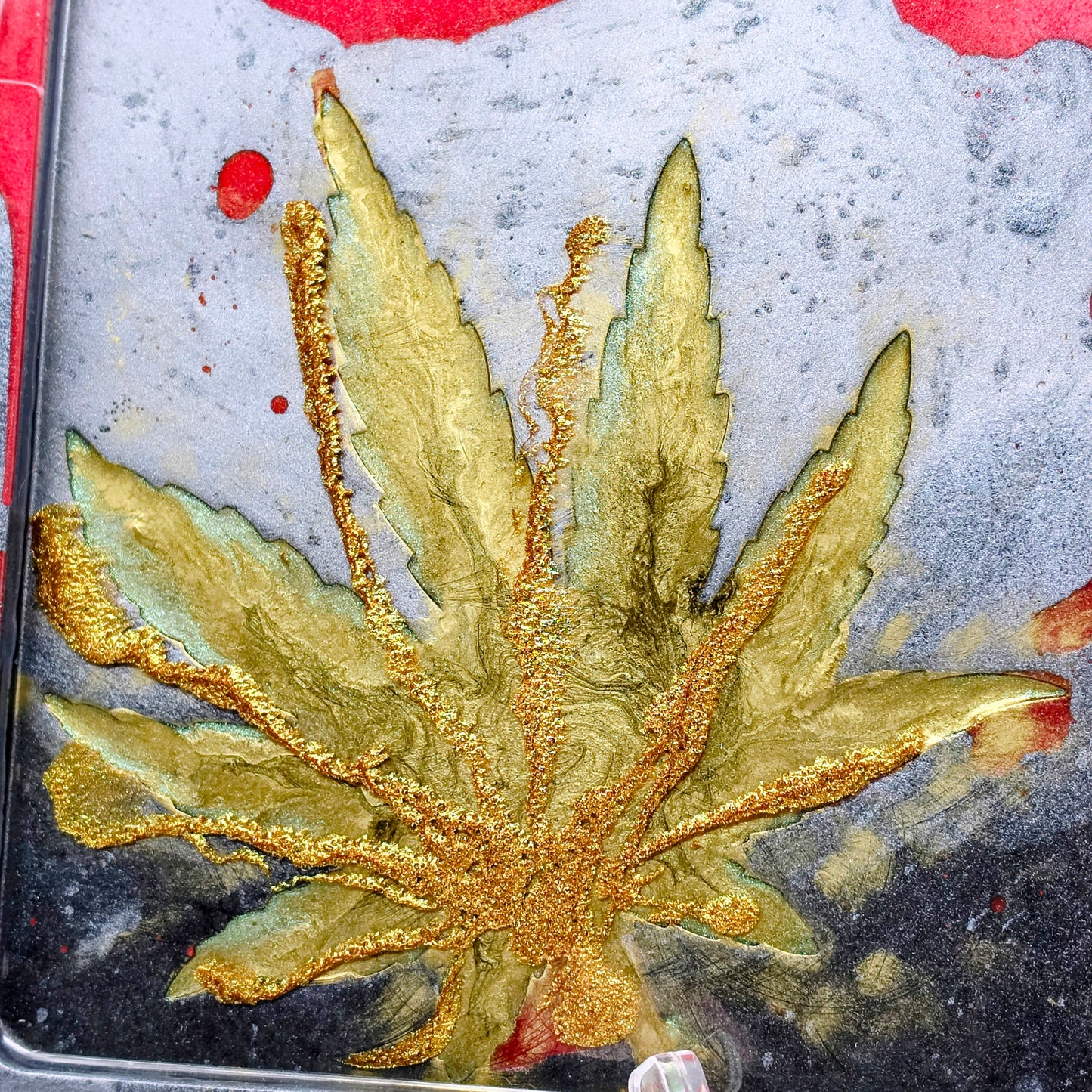Handmade Resin Rolling Tray – Rooster Squad Official | Red Grey Black Gold Green Mica | Elevated Truth Collector Tray | Savage Studio Creations