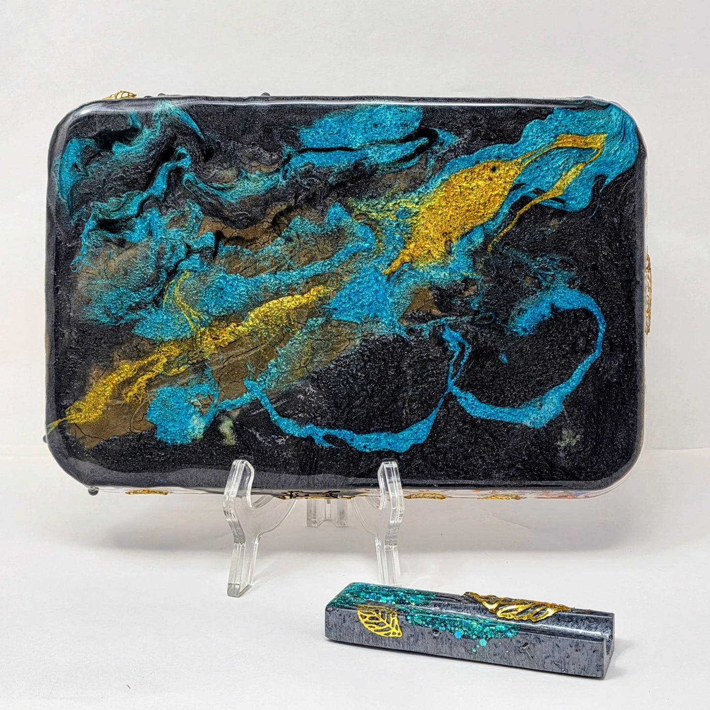 Handmade Resin Rolling Tray Set