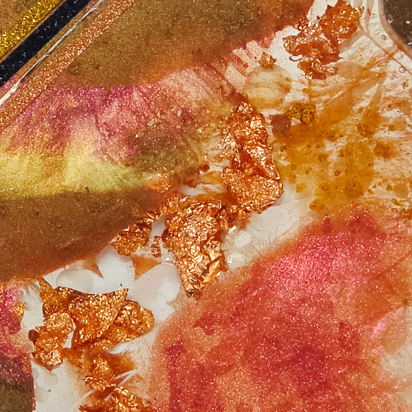 Handmade Resin Rolling Tray Set – Copper Grey White Floral | Give Without Remembering | 4-Piece with Jar Ashtray + Pipe Rest | Savage Studio Creations